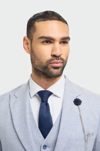 Heren 3-delig geruit pak van tweed lichtblauw, op maat gemaakt, Peaky Classic voor bruiloften