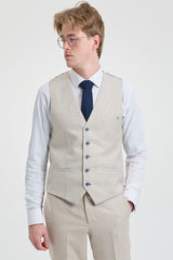 Crèmekleurig 3-delig trouwpak voor heren - Cavani Caridi