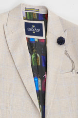 Crèmekleurig 3-delig trouwpak voor heren - Cavani Caridi