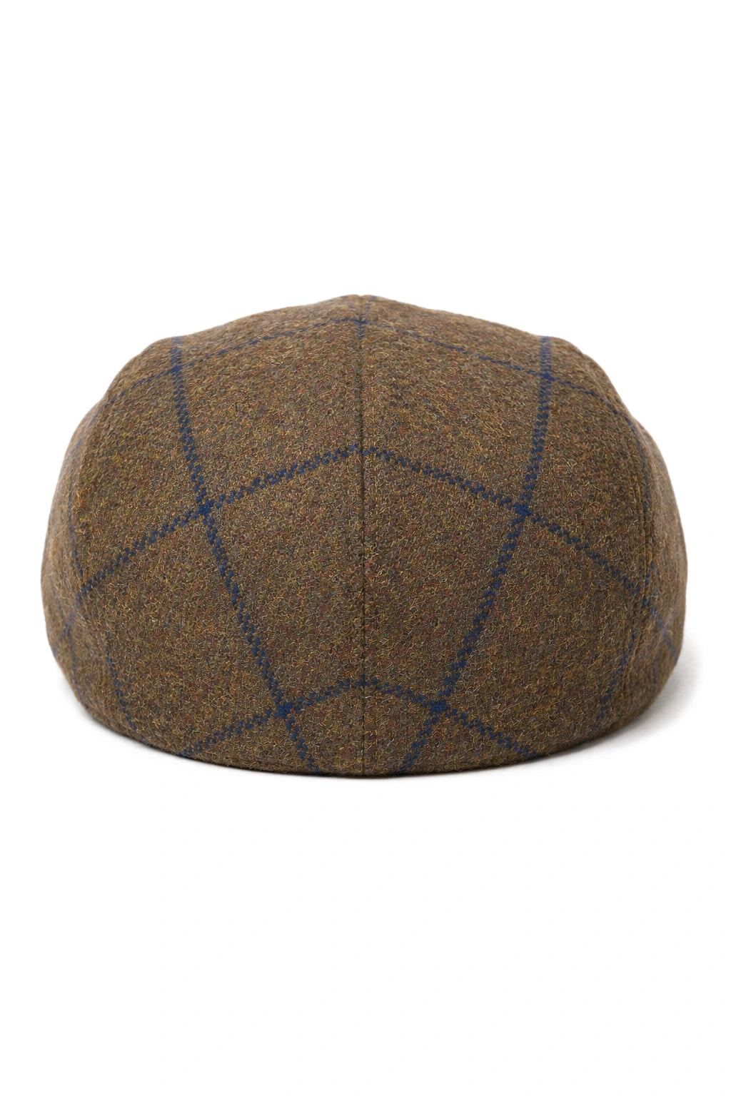 Cavani Kempson Flat Cap - Heren Tweed Wollen Geruite Grandad Hoed Vintage - Olijfgroen/Marineblauw