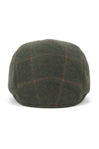Cavani Kempson Flat Cap - Heren Tweed Wollen Geruite Grandad Hoed Vintage - Olijfgroen/Marineblauw