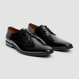 Chester - Zwarte, hoogglanzende Derby-schoenen voor heren