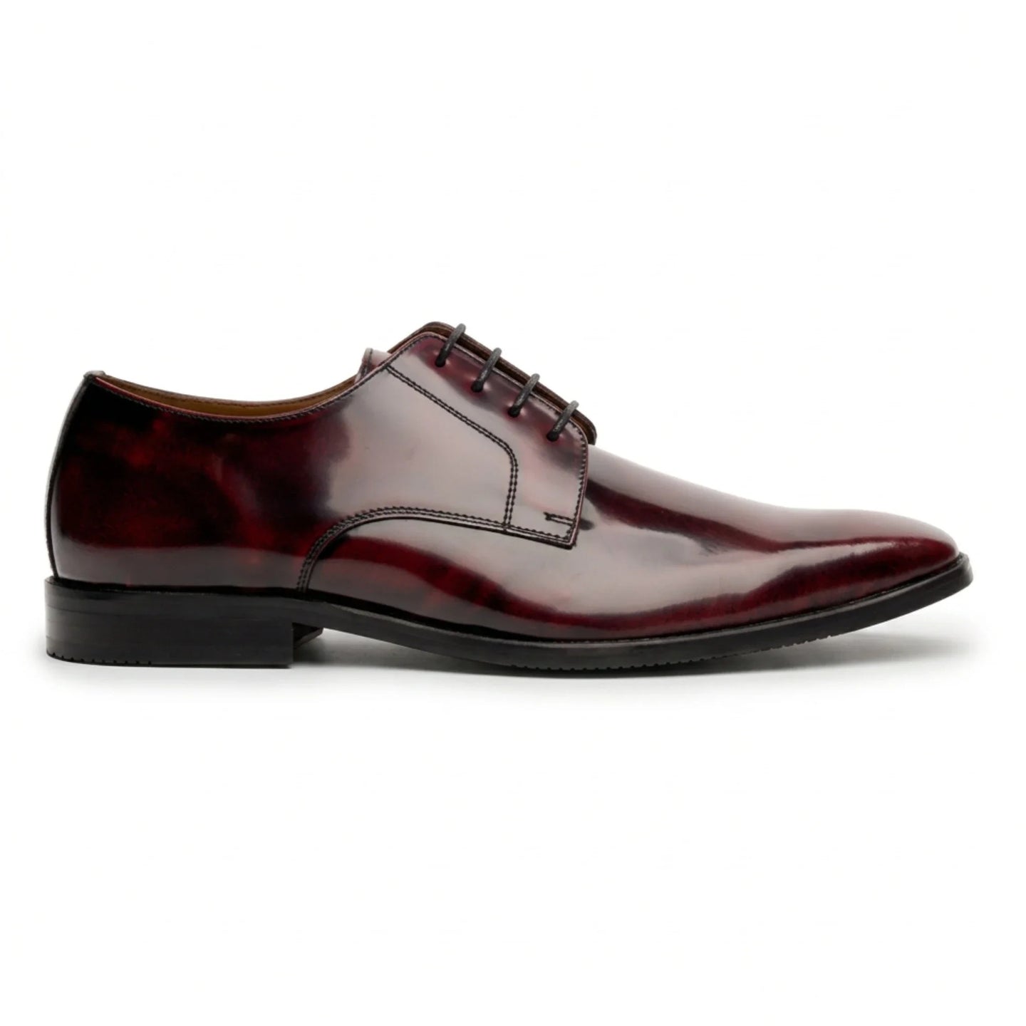 Chester - Heren Derby schoenen in bordeauxrood met hoogglans afwerking