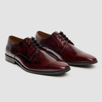 Chester - Heren Derby schoenen in bordeauxrood met hoogglans afwerking