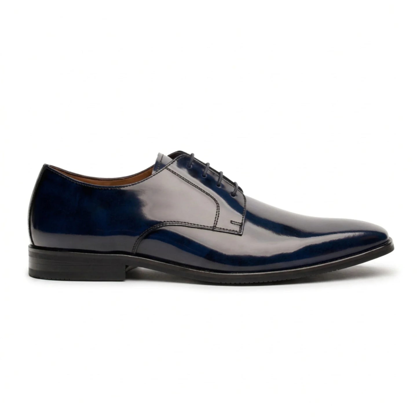 Chester - Herenschoenen in marineblauw met hoogglans afwerking
