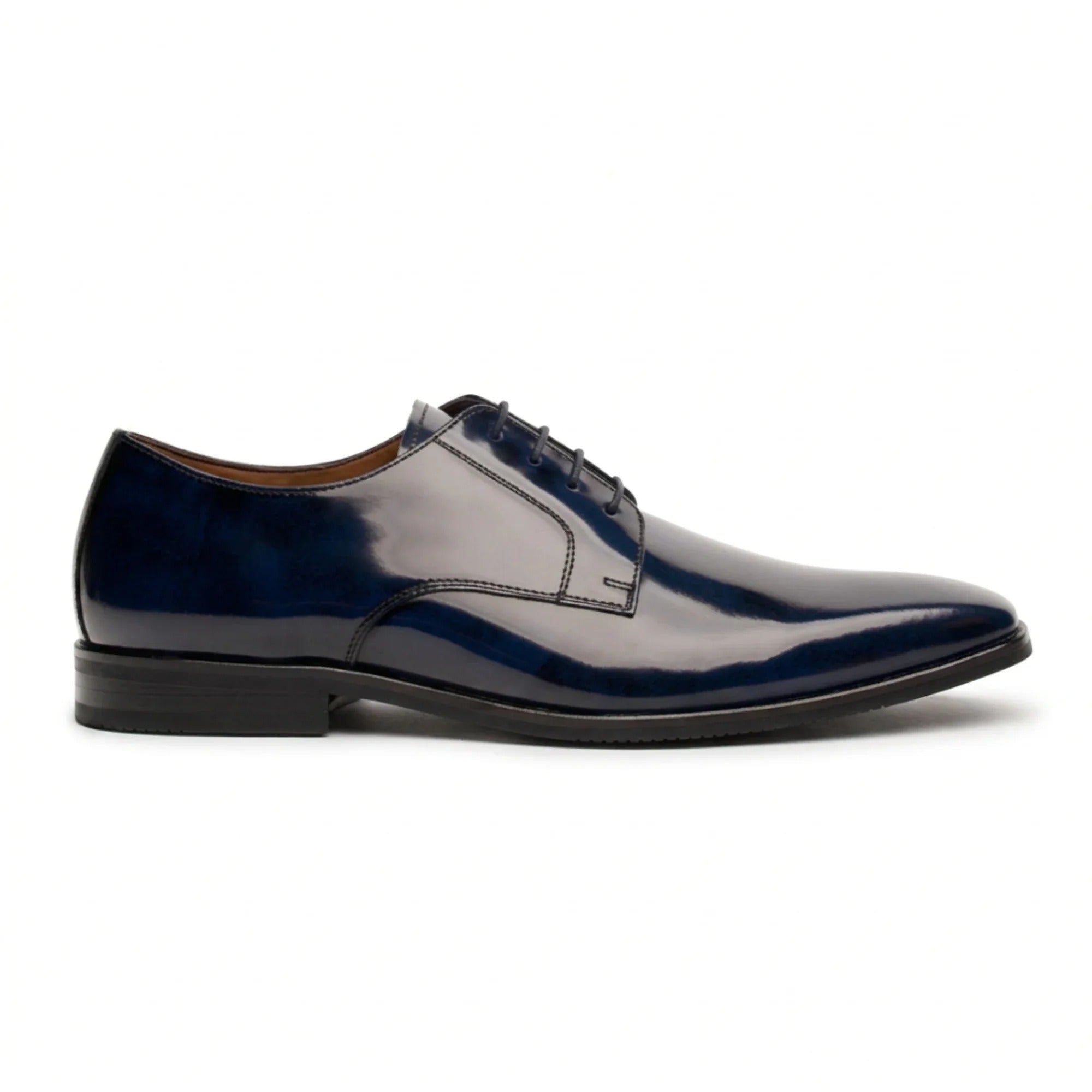 Chester - Herenschoenen in marineblauw met hoogglans afwerking