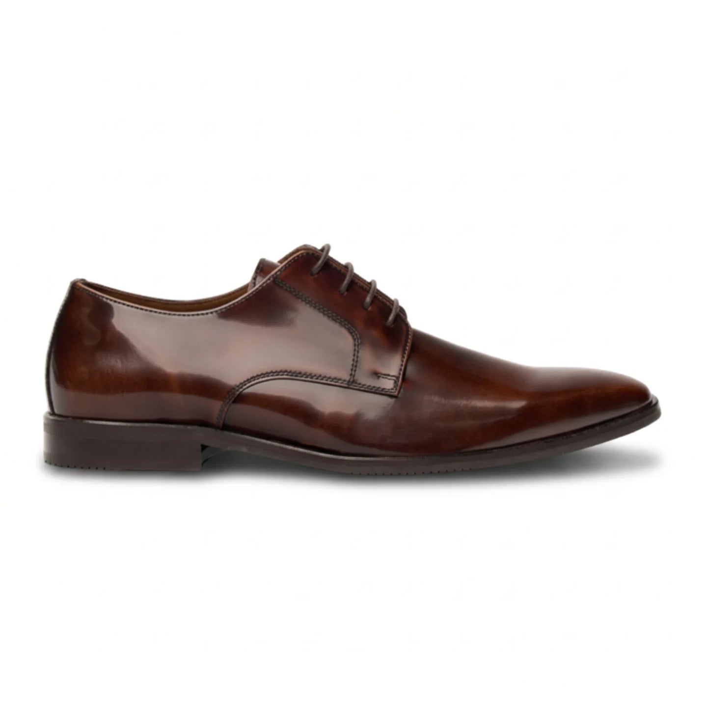 Chester - Heren Derby schoenen in bruin met hoogglans afwerking