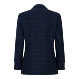 Boys Blue 3 Piece Suit Navy Check Wedding Prom Formal Vintage Tailored Fit