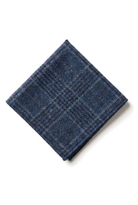 Vergelijk kleur Heren Tweed Herringbone Stropdas Pochet Ruit Klassiek Blauw