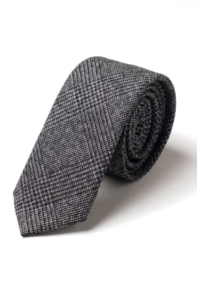 Vergelijk kleur Heren Tweed Herringbone Stropdas Pochet Ruit Klassiek Grijs