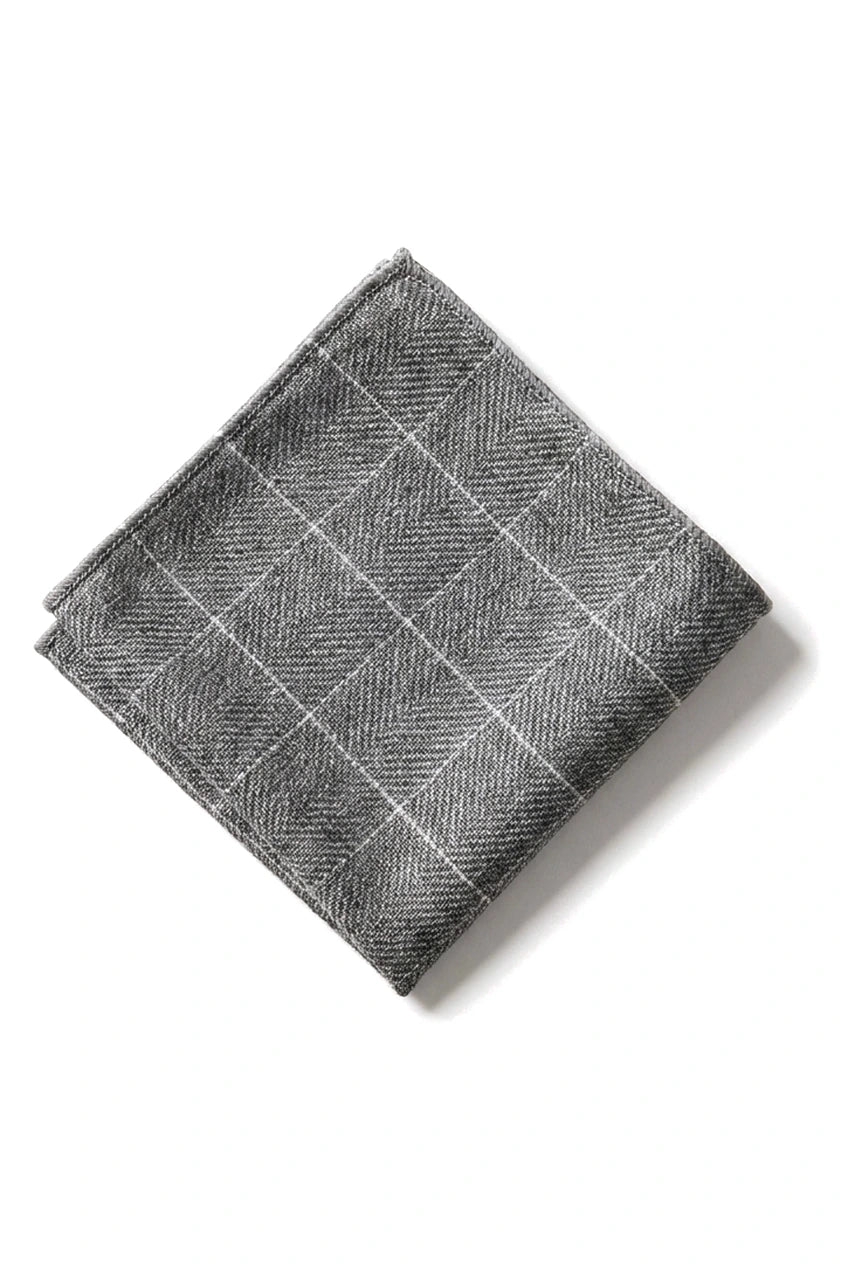 Vergelijk kleur Heren Tweed Herringbone Stropdas Pochet Ruit Klassiek Grijs