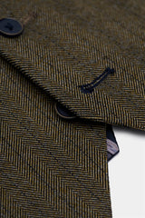 Damon - Heren olijfgroen dubbelrijs vest