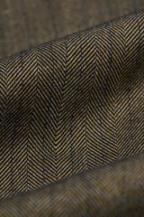 Heren olijfgroen driedelig visgraat tweed pak