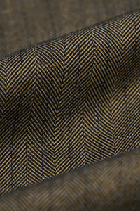 Heren olijfgroen driedelig visgraat tweed pak