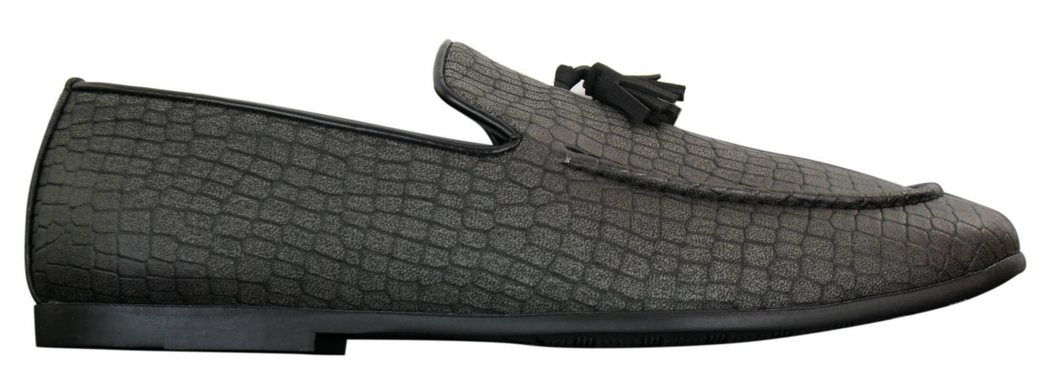 Elong DD0085 - Mens Snake Crocodile Leather PU Loafers Driving Shoes Slip On Tassel Comfort Vintage