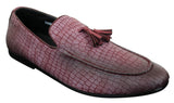Elong DD0085 - Mens Snake Crocodile Leather PU Loafers Driving Shoes Slip On Tassel Comfort Vintage