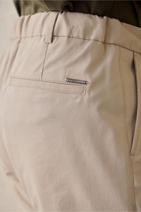 Beige geplooide smart casual broek voor heren, klassieke pasvorm