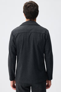 Herenblazer van zachte, antracietkleurige jersey, smart casual model