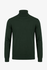 Groene coltrui voor heren, zachte viscosemix, gebreide trui met lange mouwen.
