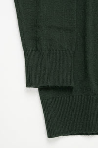Groene coltrui voor heren, zachte viscosemix, gebreide trui met lange mouwen.