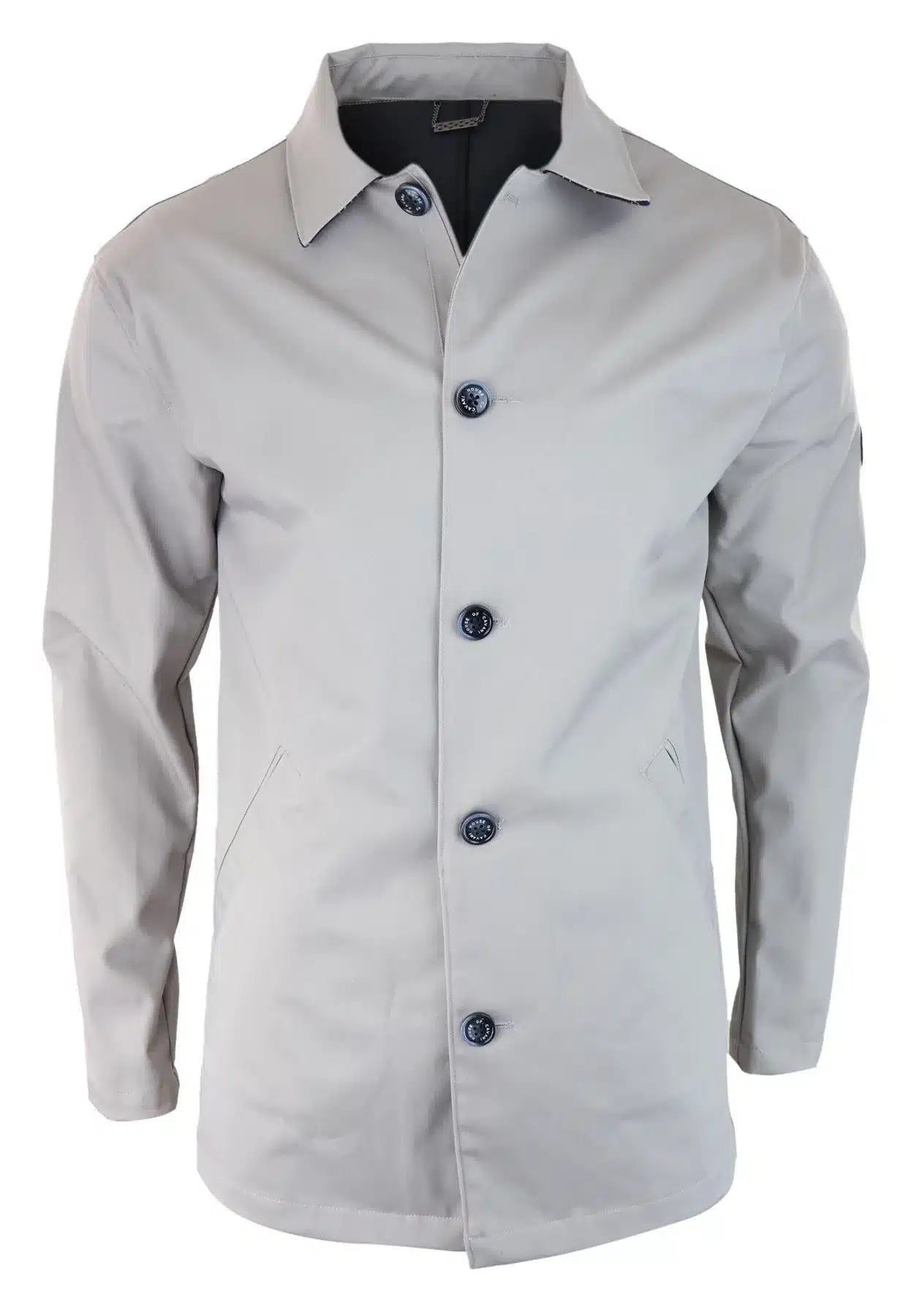Mens Mid Length Overcoat Jacket Light Weight Smart Casual Beige Stone  Mac