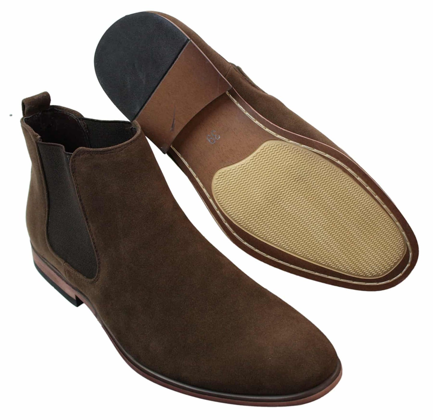 Mens Italian Suede Slip On Ankle Boots Smart Casual Desert Chelsea Dealer