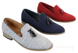 Galax GH3126 - Mens  Slip On Tassel Driving Shoes Loafers Light Smart Casual Black Blue Italian