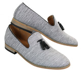 Galax GH3126 - Mens  Slip On Tassel Driving Shoes Loafers Light Smart Casual Black Blue Italian