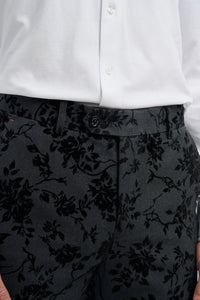 Heren zwart 3-delig paisley fluwelen pak