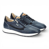 Getafe - Herensneakers van blauw leer, comfortabel om te dragen