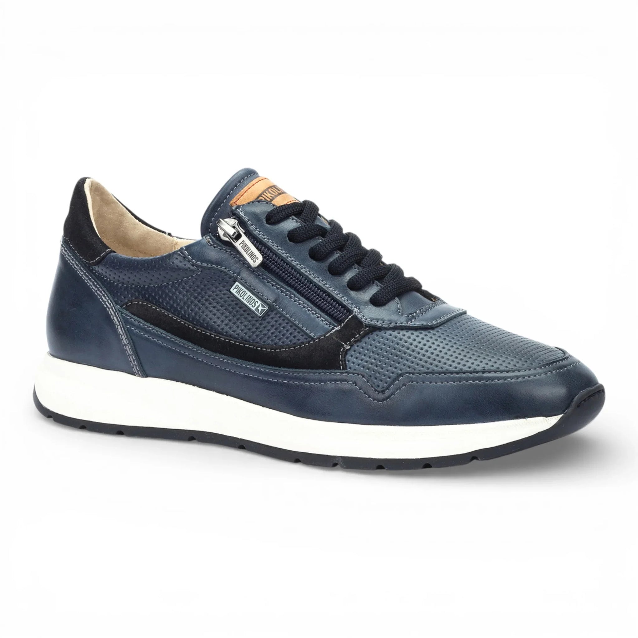 Getafe - Herensneakers van blauw leer, comfortabel om te dragen