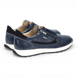 Getafe - Herensneakers van blauw leer, comfortabel om te dragen
