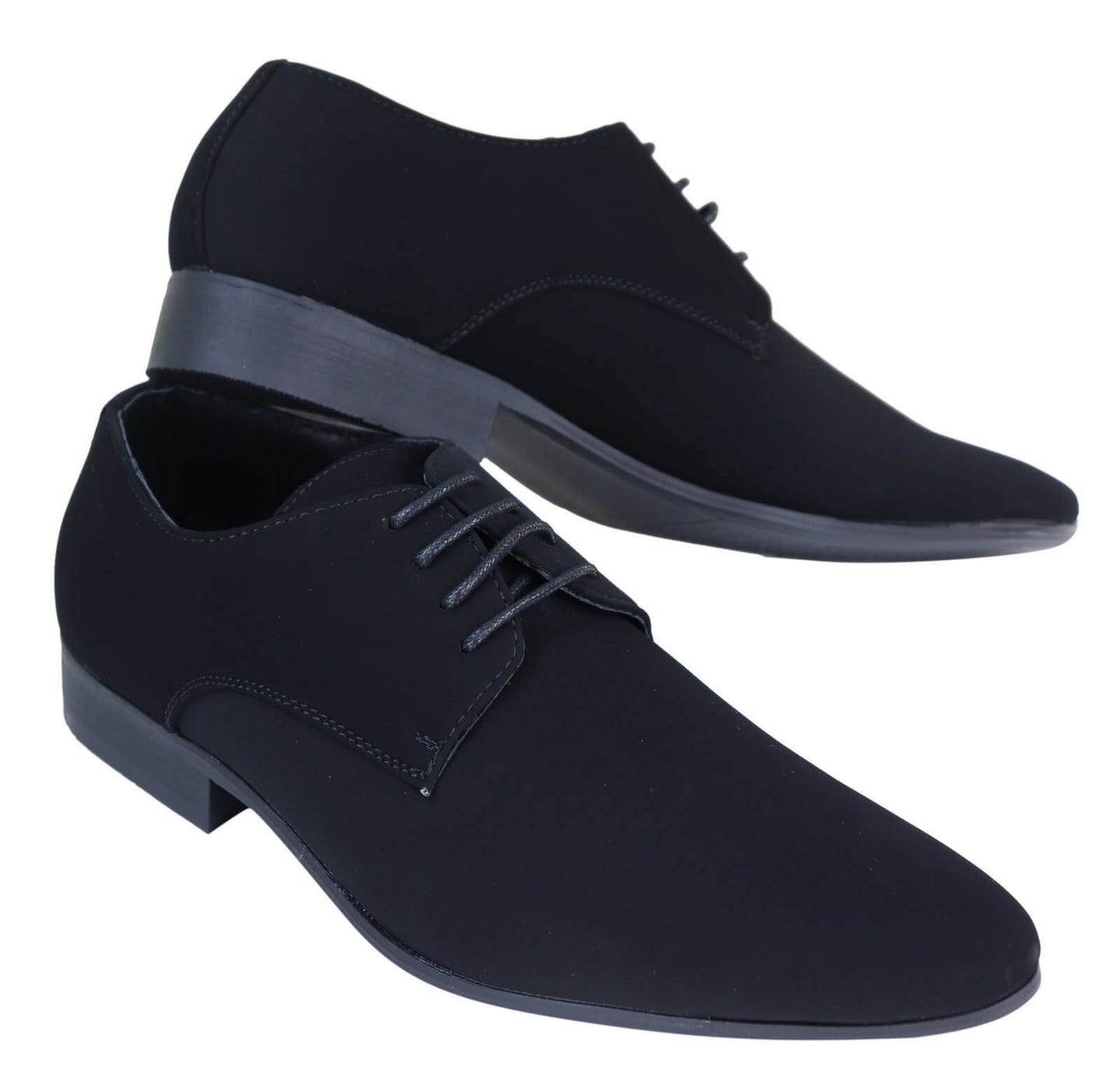 Mens Black Nubuck PU Suede Shoes