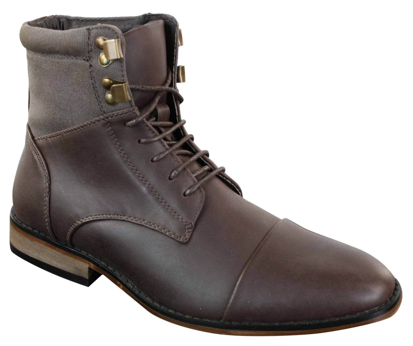 Galax GLX3517 Mens Slim Fit Vintage Retro Sherlock Laced Smart Casual Ankle Boots Leather