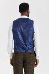 Harris Green geruit tweedpak met contrasterend Belmont Sage-vest.
