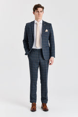 Harris - Herenblazer van marineblauwe tweedwolmix