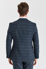 Harris - Herenblazer van marineblauwe tweedwolmix