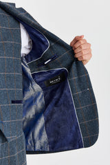 Harris - Herenblazer van marineblauwe tweedwolmix