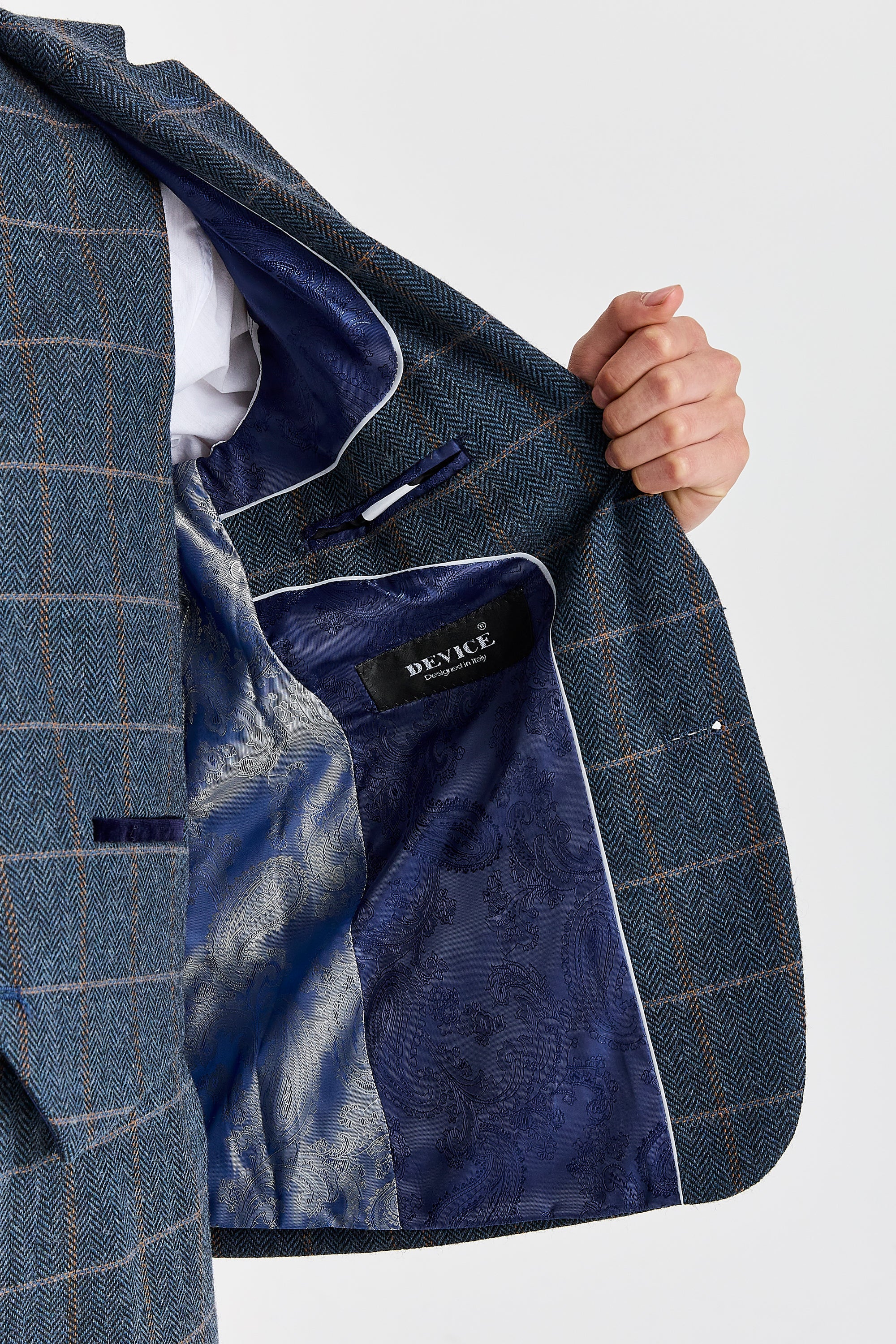 Harris - Herenblazer van marineblauwe tweedwolmix