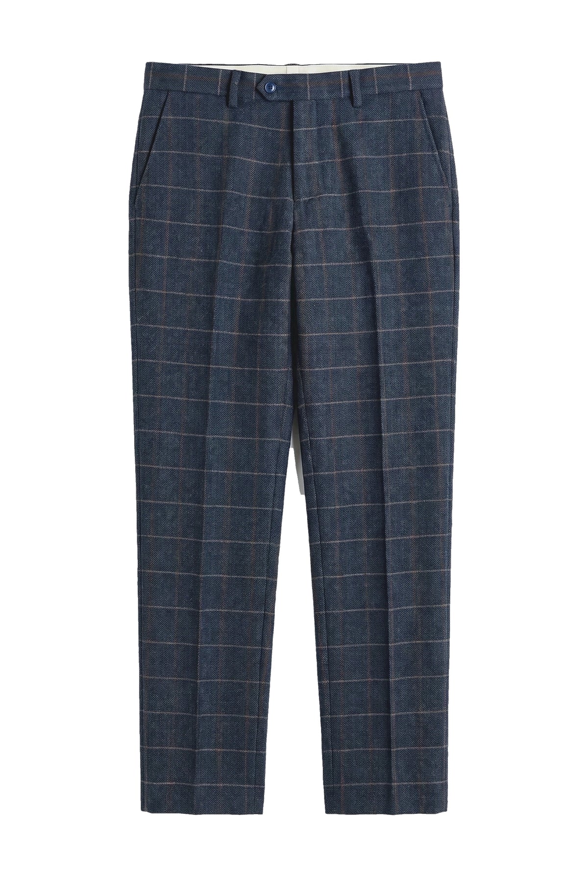 Harris - Herenbroek van marineblauwe tweedwolmix