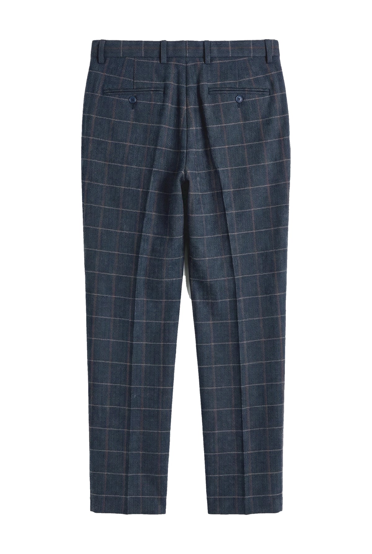 Harris - Herenbroek van marineblauwe tweedwolmix