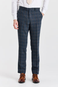 Harris - Herenbroek van marineblauwe tweedwolmix
