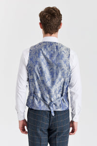 Harris - Herenvest van marineblauwe tweedwolmix