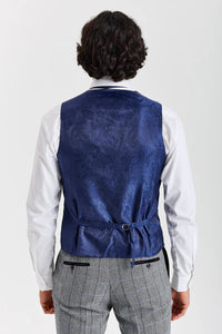 Harris - Tweed grijs vest met visgraatpatroon voor heren