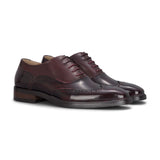 Harry - Heren Brogue-schoenen van wijnrood lakleer