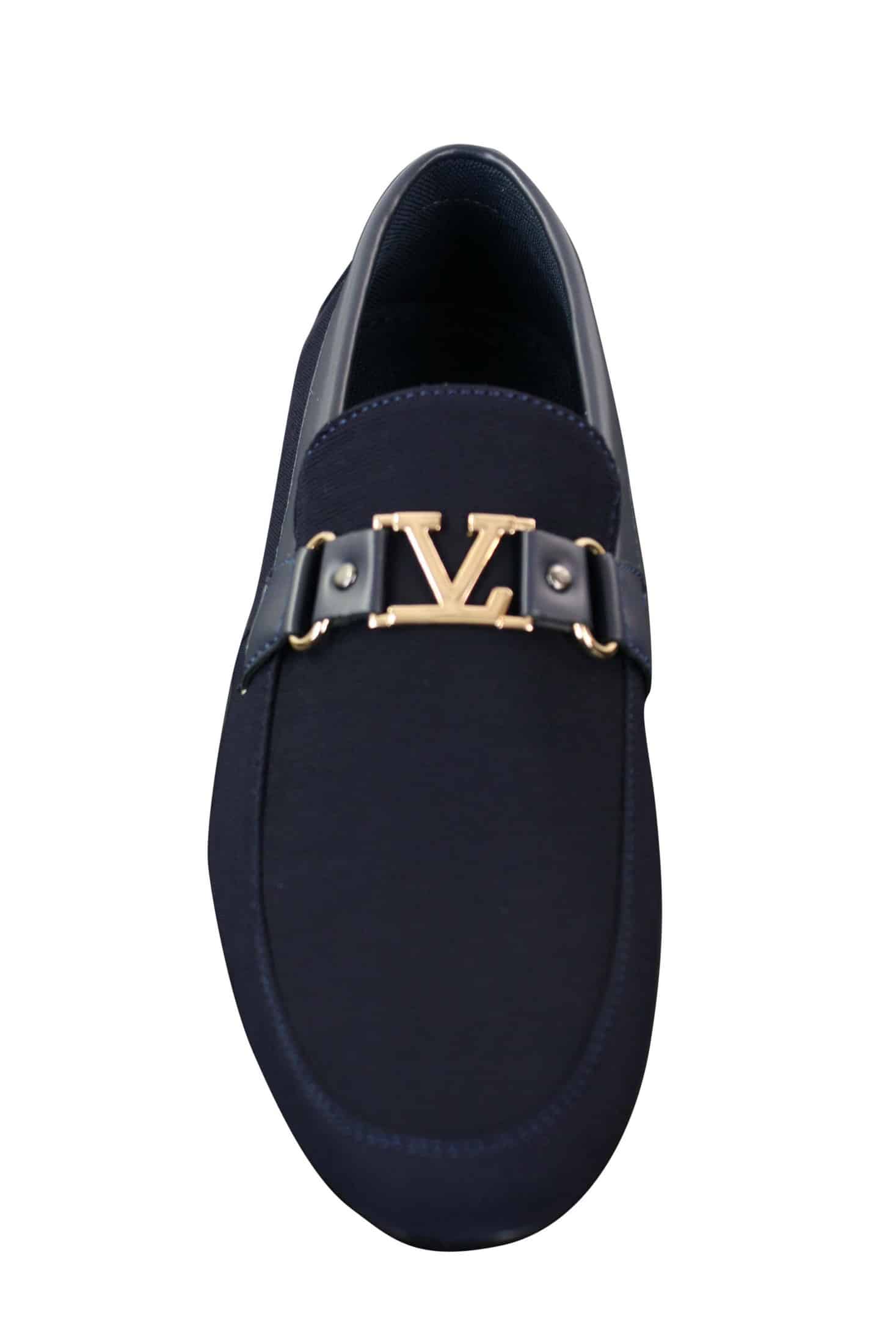 Fiorello HD0112-03 - Mens Iconic Black Navy Italian Design Slip On Smart Casual Loafers Mocassins Driving Shoes