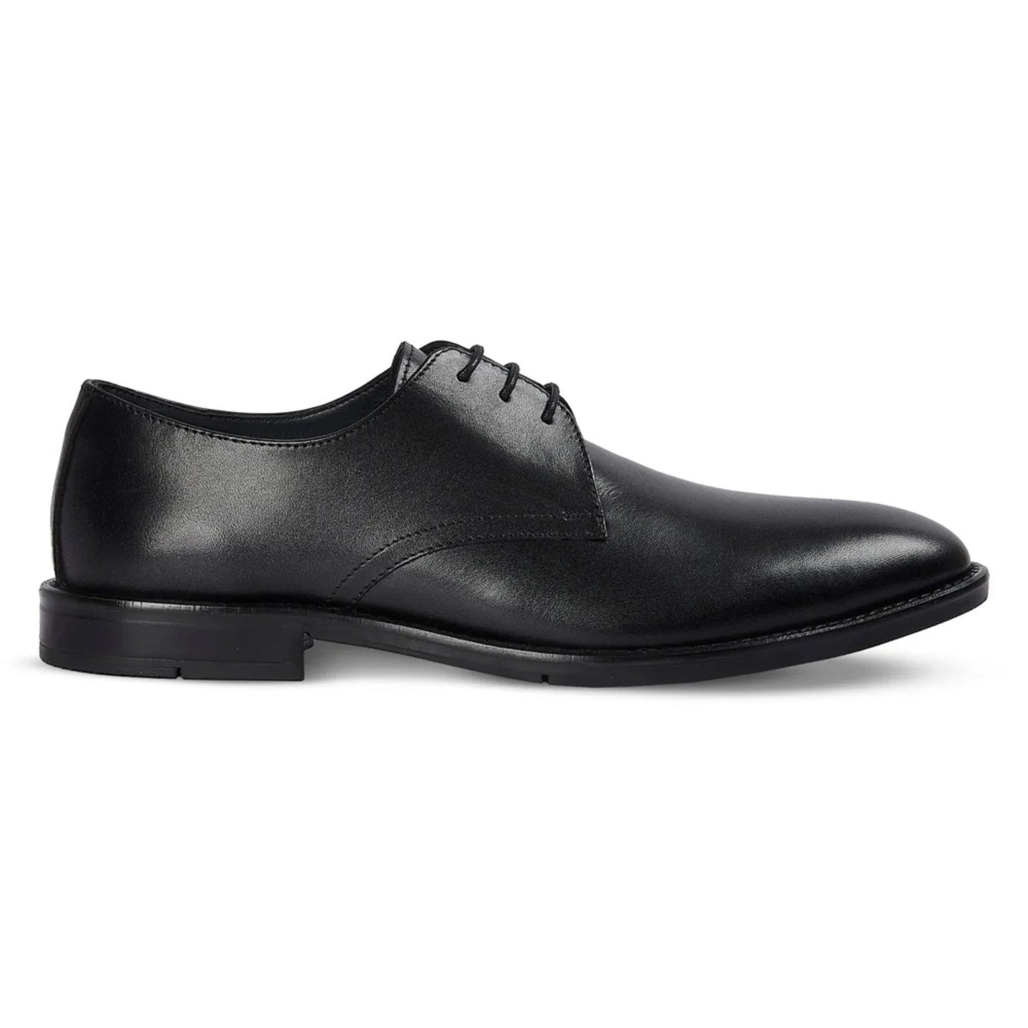 Henley - Klassieke zwarte Derby-schoenen met gladde neus voor heren