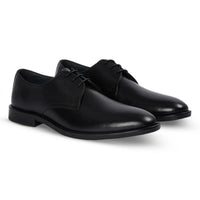 Henley - Klassieke zwarte Derby-schoenen met gladde neus voor heren