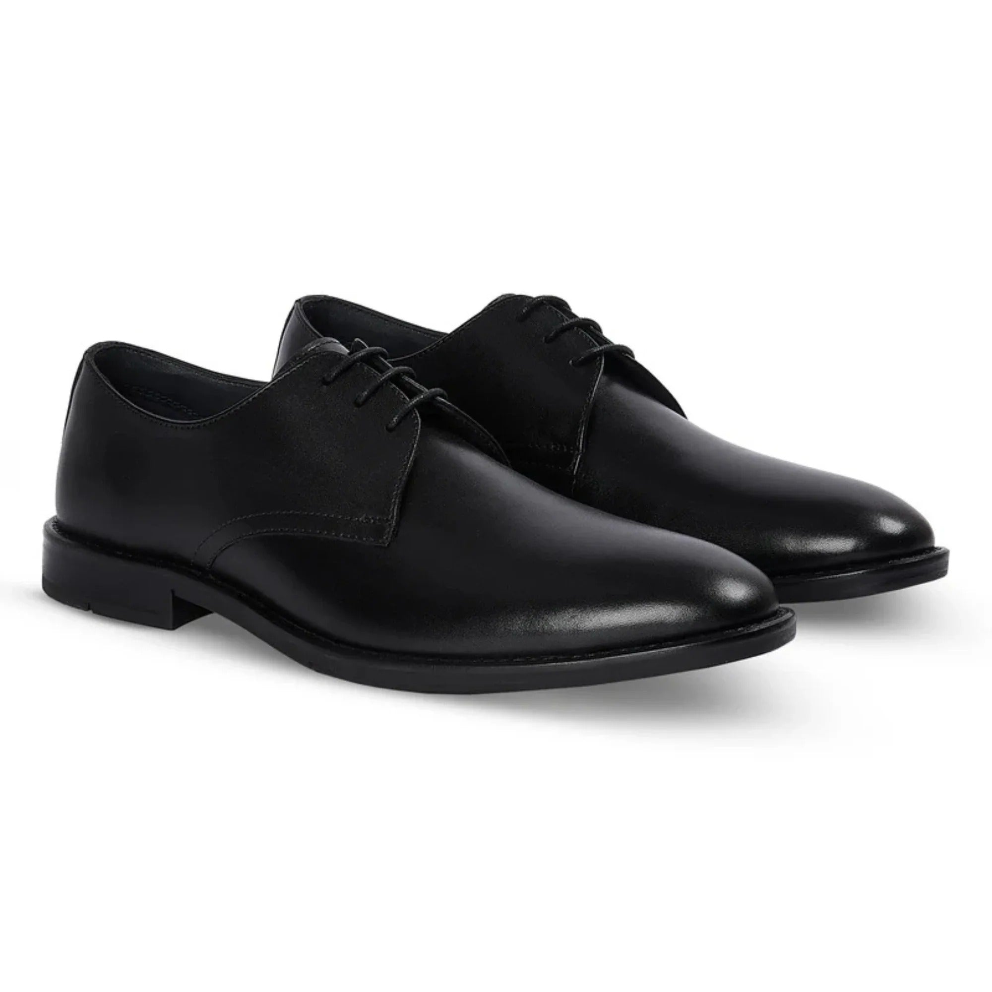 Henley - Klassieke zwarte Derby-schoenen met gladde neus voor heren