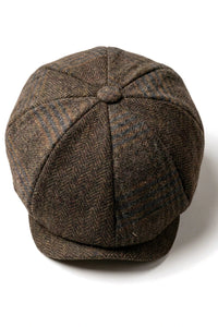 Cavani Martez Hoed - Heren Grandad Hoed Marineblauwe Platte Pet Visgraat Vintage Retro Del Boy Klassieke Gatsby Peaky Blinders